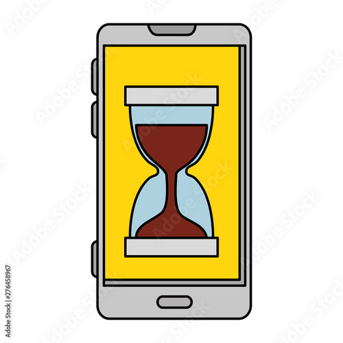 smartphone with hourglass time icon