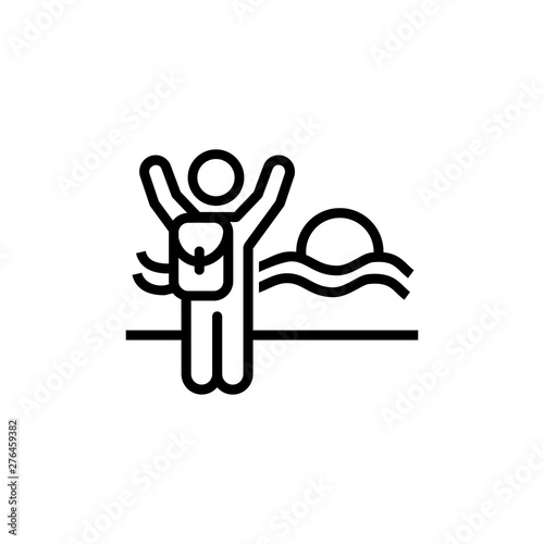 Solo traveller line icon