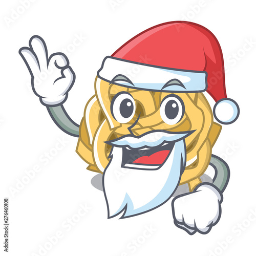 Santa fettuccine is put on cartoon board