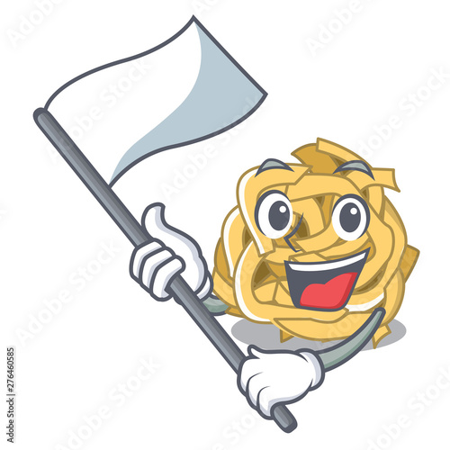 With flag fettuccine is put on cartoon board