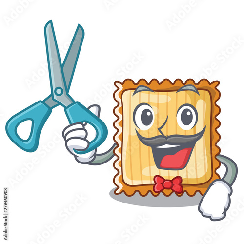 Barber lasagne is put on character pan