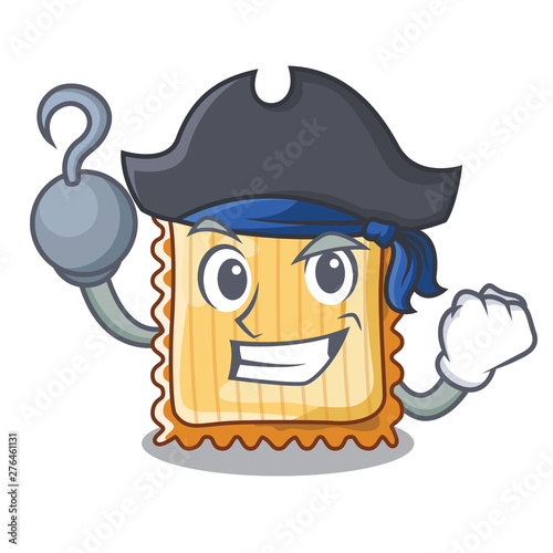 Pirate lasagne is put on character pan
