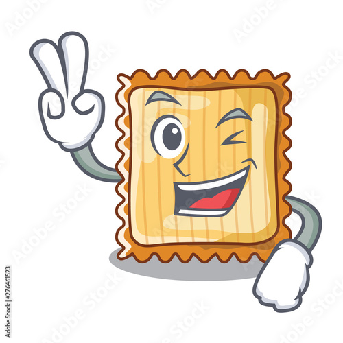 Two finger lasagne isolated with in the cartoon