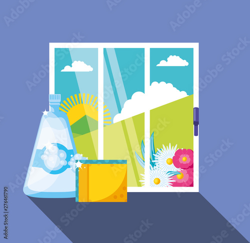 housekeeping tools with window and icons