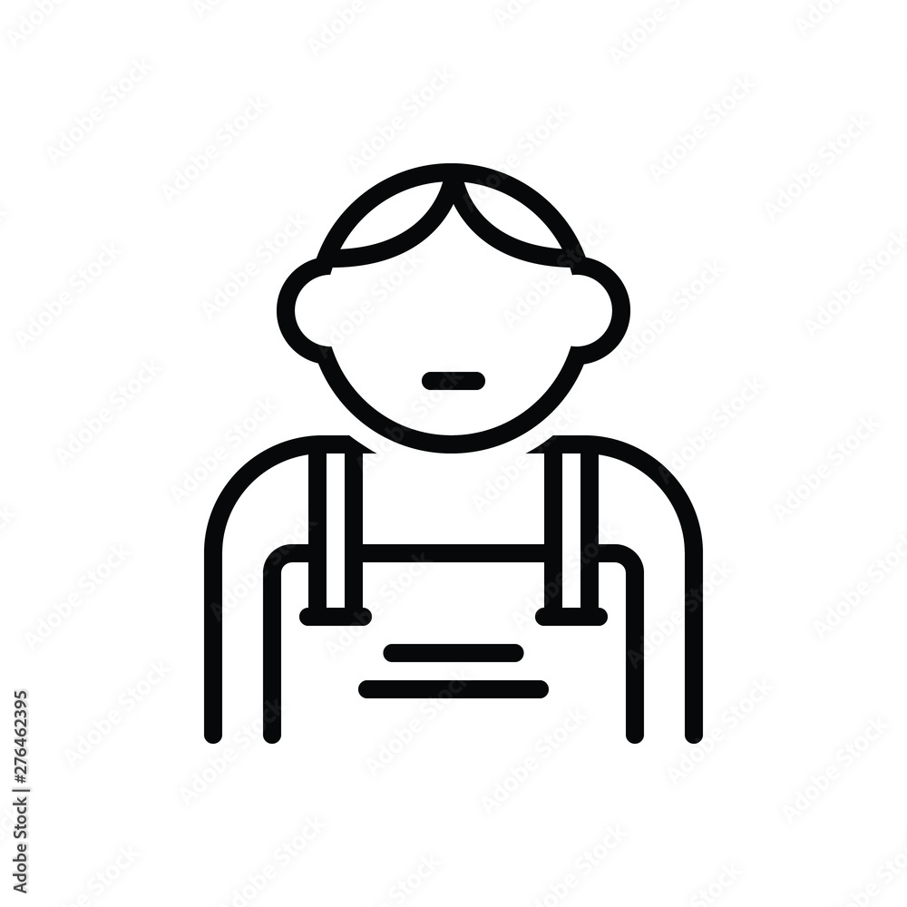 Black line icon for kid tad Black line icon for kid tad