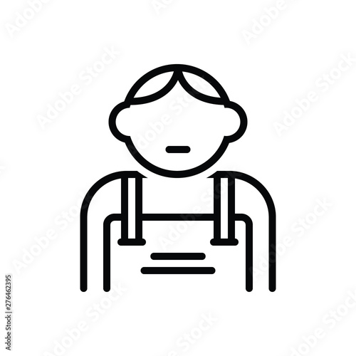Black line icon for kid tad 