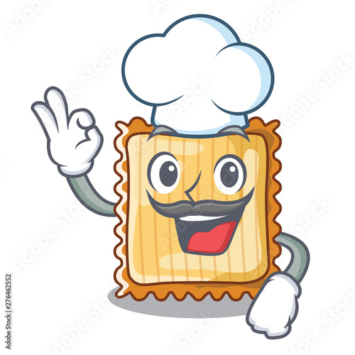 Chef lasagne isolated with in the cartoon