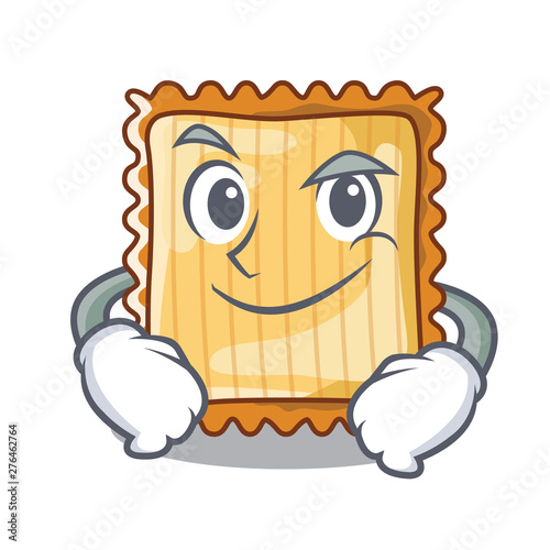 Smirking lasagne isolated with in the cartoon