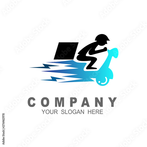 Delivery fast and speed logo template, courier icon