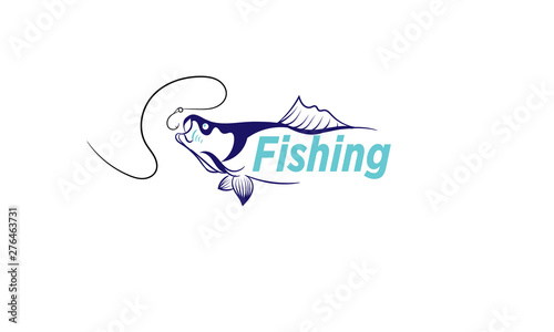 logo fishing  salmon vector
