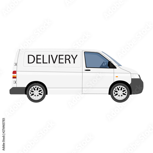 Hi-detailed Cargo Delivery Van vector template.