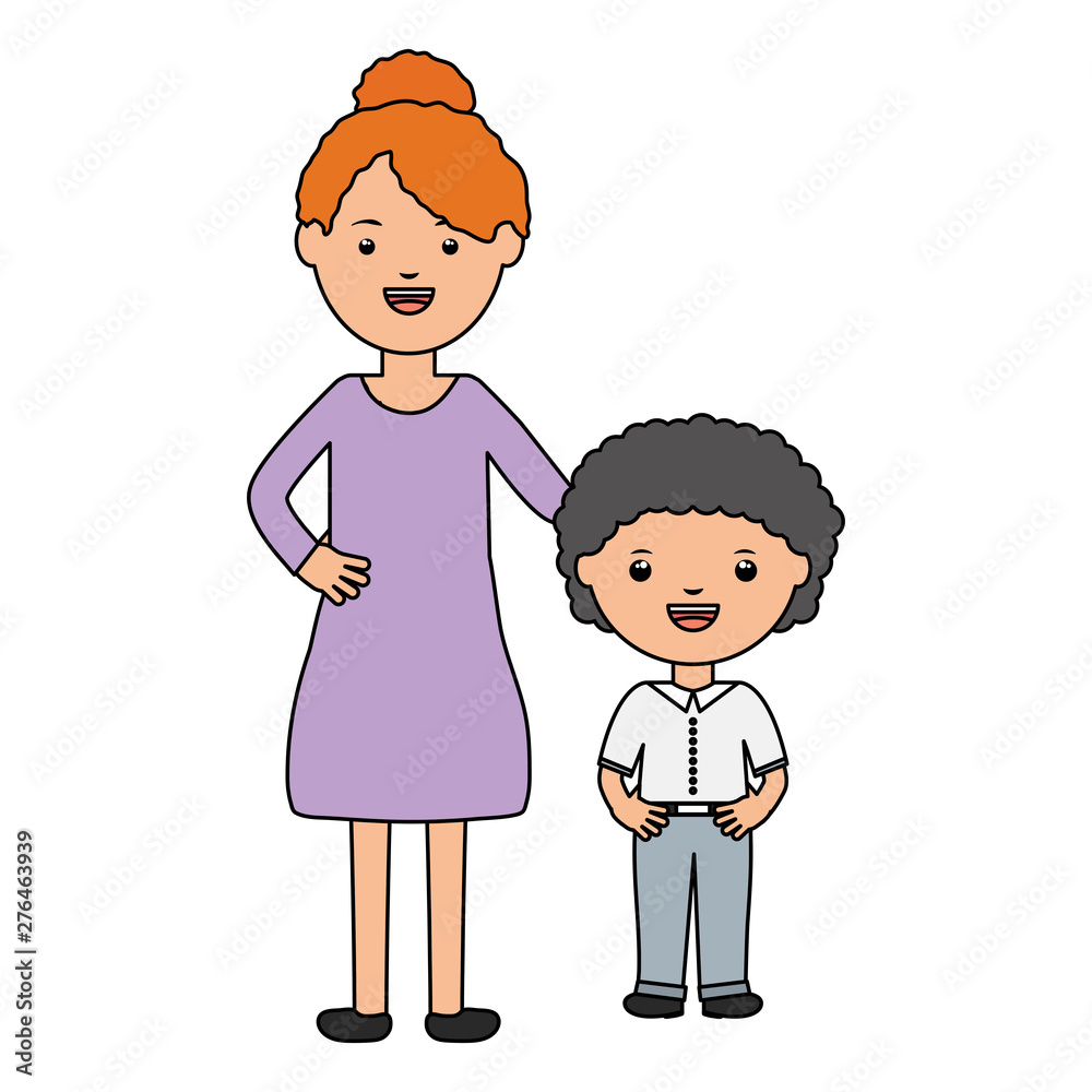 cute little student boy with female teacher cute little student boy with female teacher