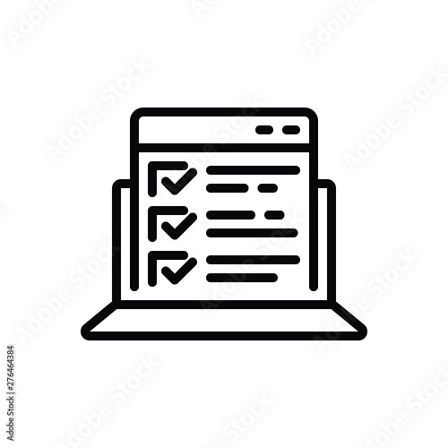 Black line icon for testing features