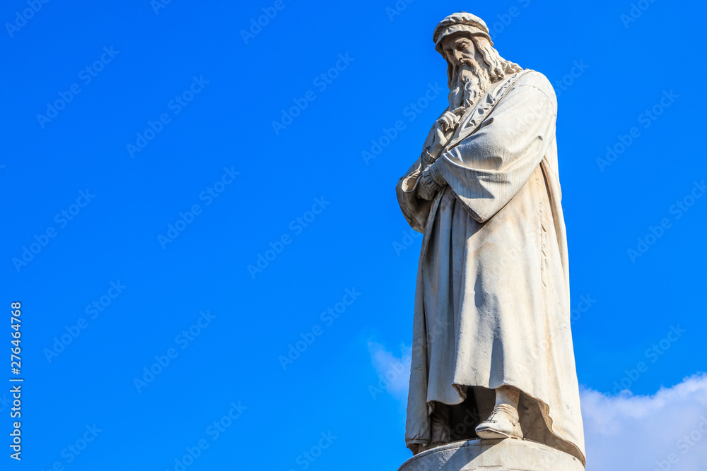 Monument to Leonardo da Vinci in Milano, Italy