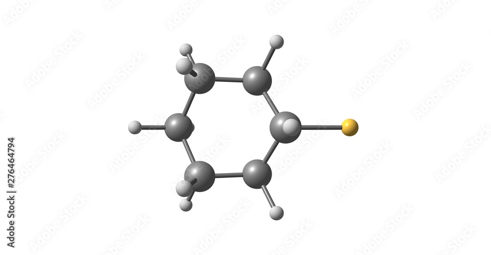 Bromocyclohexane molecular structure isolated on white