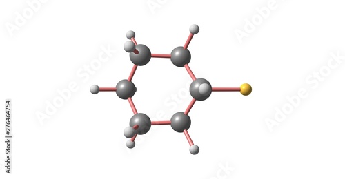 Bromocyclohexane molecular structure isolated on white photo