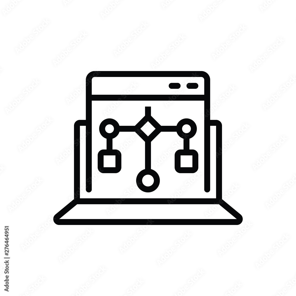 Black line icon for program algorithm Black line icon for program algorithm