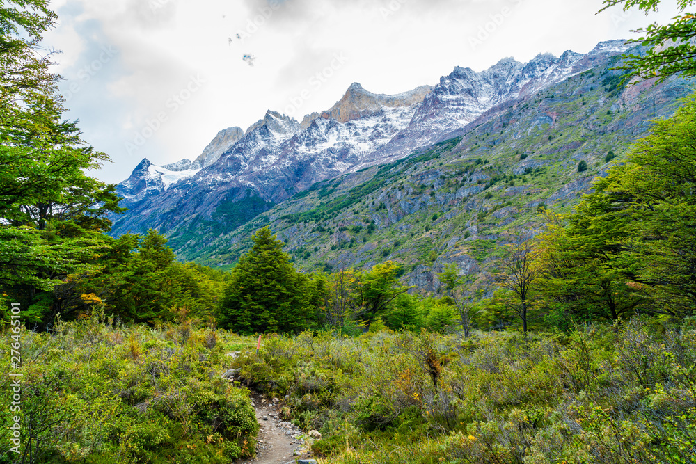 Beautiful nature landscape at Torres del Paine National Park in Southern Chilean Patagonia