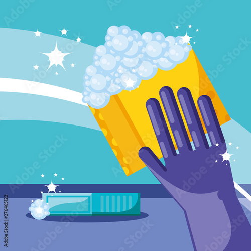 housekeeping tools with glove plastic