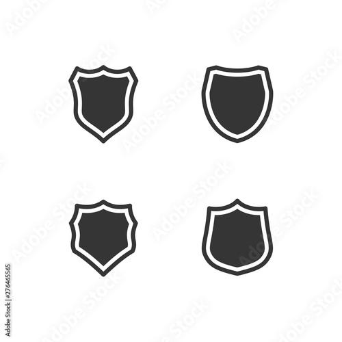 shield icon set symbol template black color editable. Simple logo vector illustration for graphic and web design.