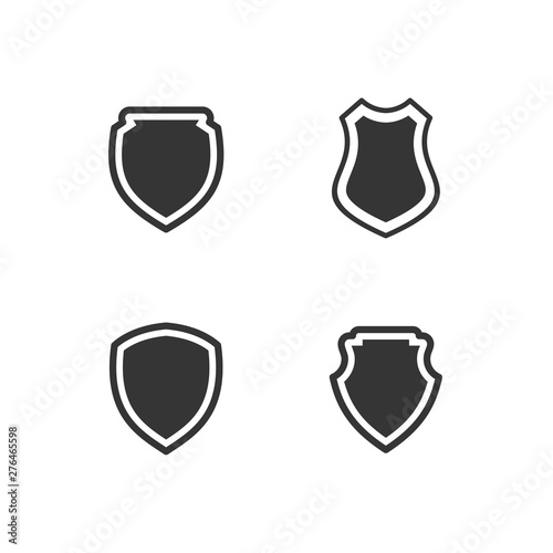 shield icon set symbol template black color editable. Simple logo vector illustration for graphic and web design.
