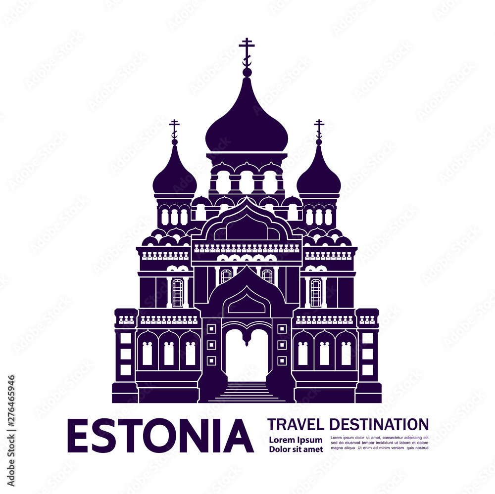 Estonia travel destination grand vector illustration.