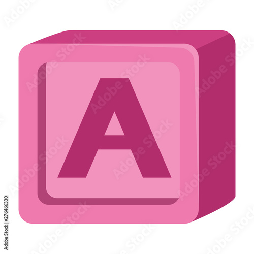 alphabet block toy baby with letter a