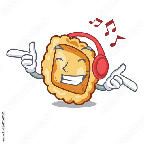 Listening music ravioli isolated with in the character