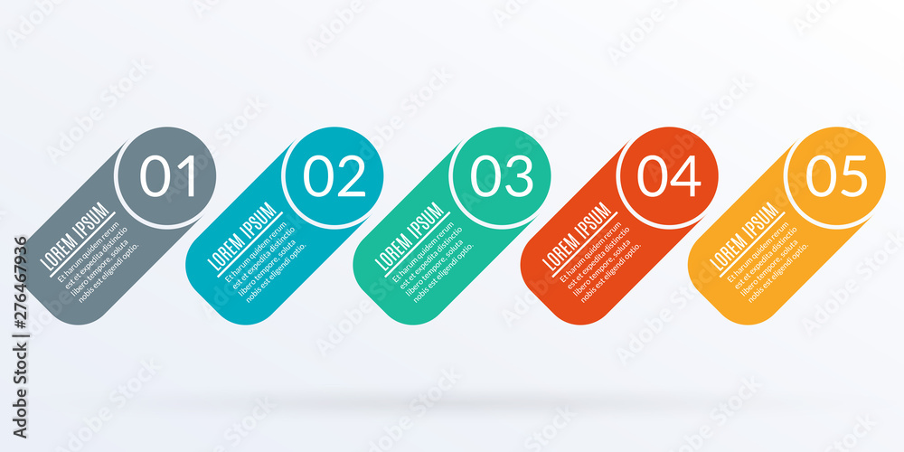 5 steps business process. Timeline infographic and 5 elements, options ...