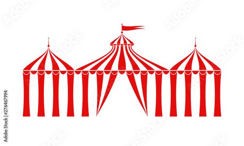 Circus tent icon. Carnival, funfair, festival canopy or marquee. Vector illustration.