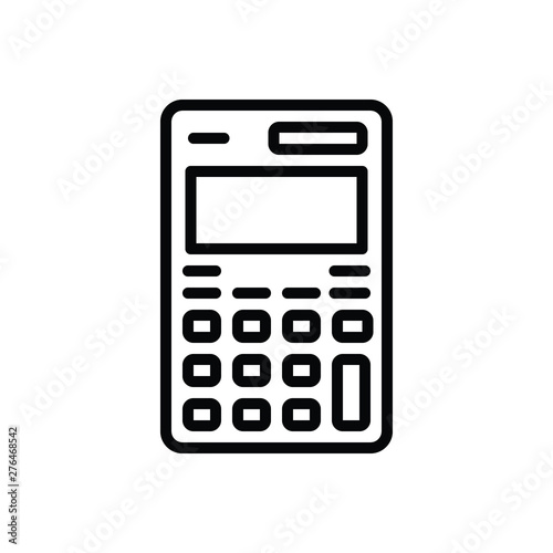 Black line icon for calculator 