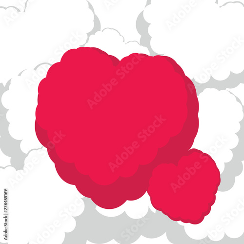 Love clouds, cloudy air clouds. Vector illustration. Vector EPS10