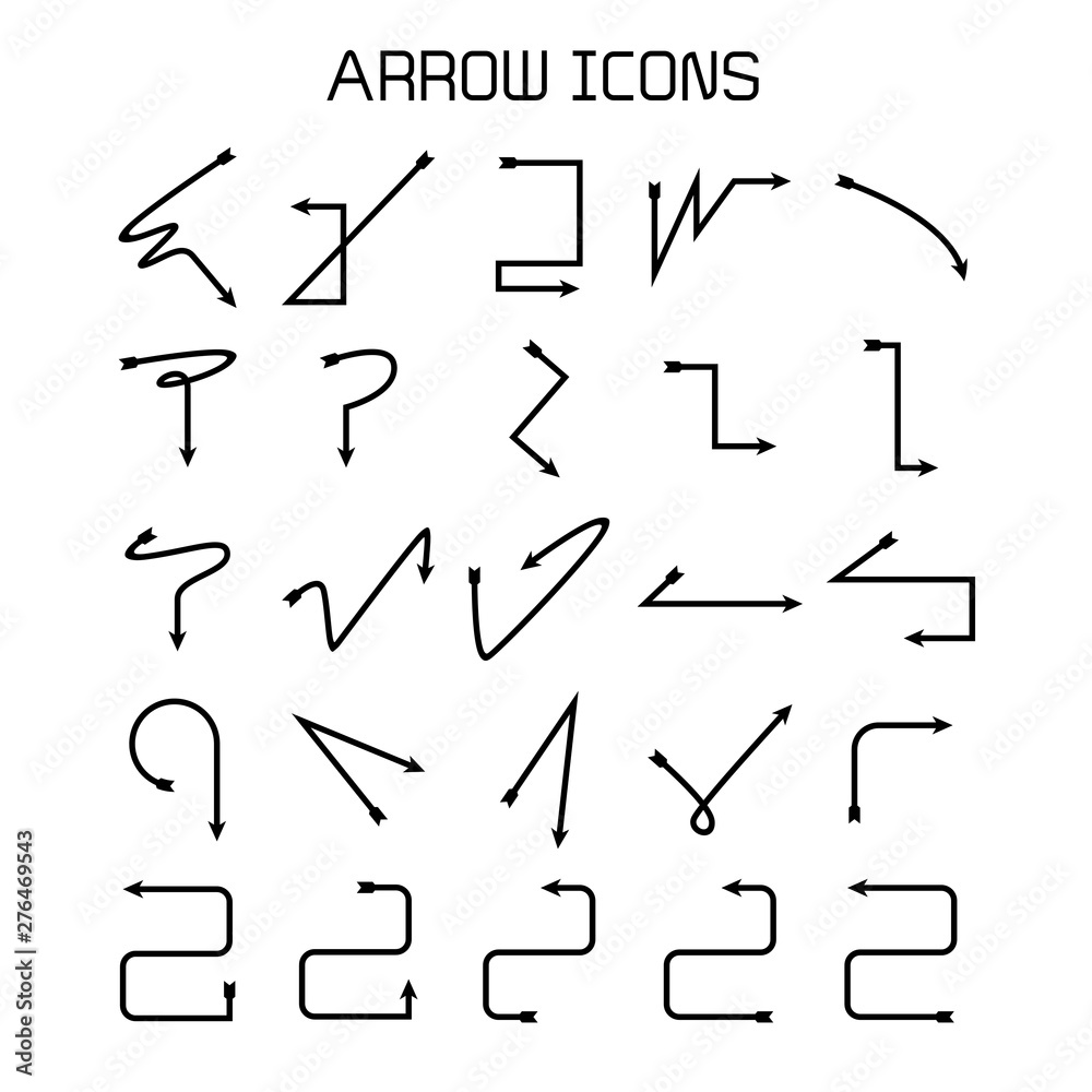 arrow and bow icons set