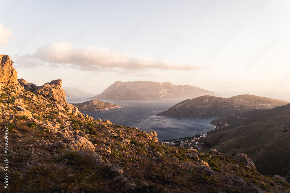 Fototapeta premium Lanscape view over the Aegean Sea in Kalymnos, Greece