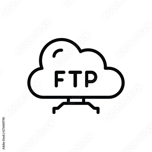 Black line icon for ftp 
