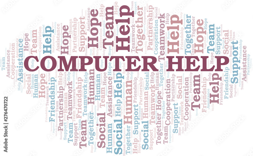 Computer Help word cloud. Vector made with text only. Computer Help word cloud. Vector made with text only.