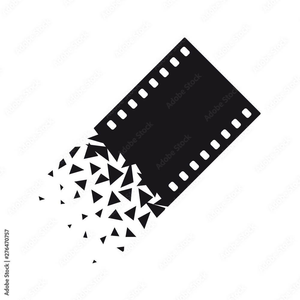 Fototapeta premium Vector negative film strip. Isolated on white background