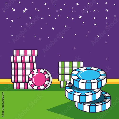 casino game pile chips icons