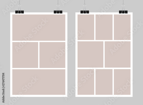 Vector template collage empty frame, photo or part