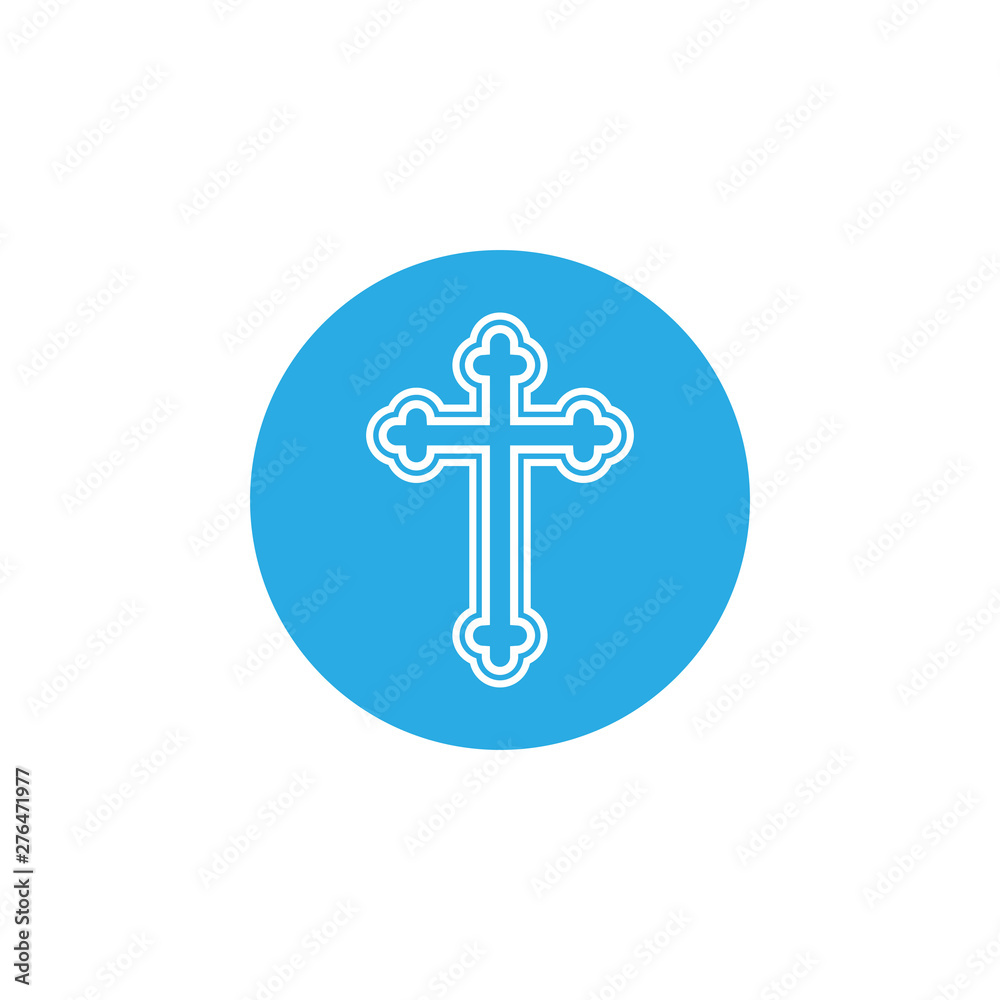 Orthodox, religion, christian cross icon. Vector illustration, flat design Orthodox, religion, christian cross icon. Vector illustration, flat design