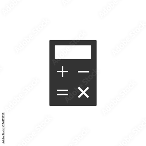 Business, calculator icon. Vector illustration, flat design.