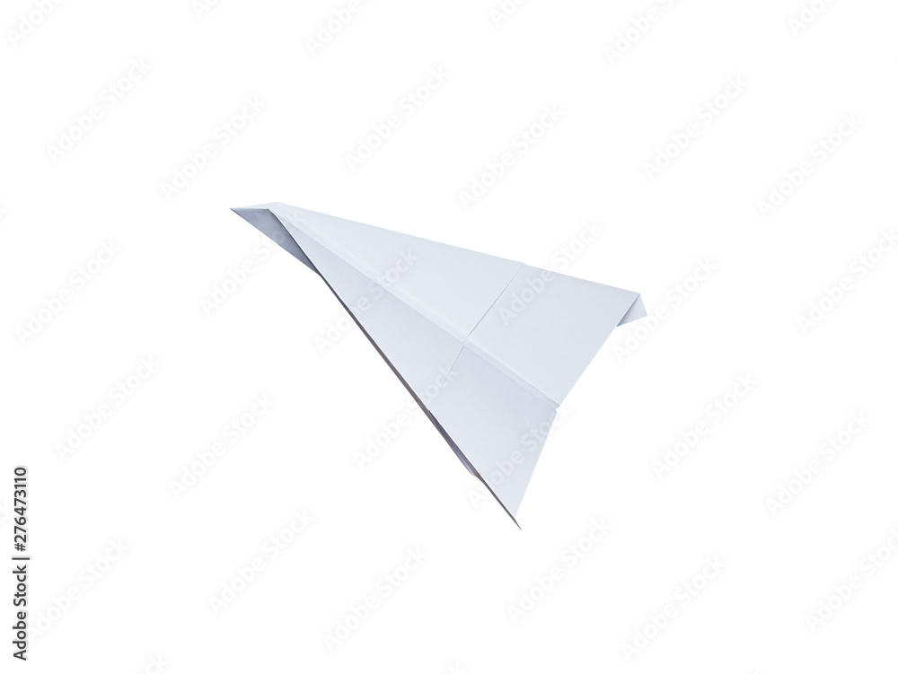 White paper airplane isolated on white background with clipping path . White paper airplane isolated on white background with clipping path .