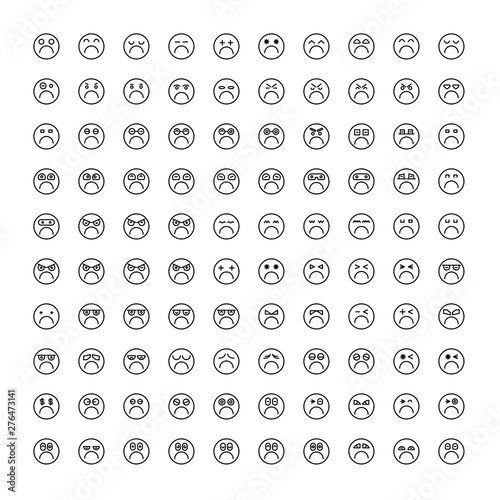 emoticon icons set line