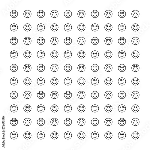 emoticon icons set line