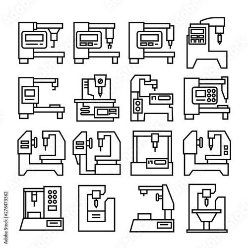 factory machine, automatic industrial machine icons