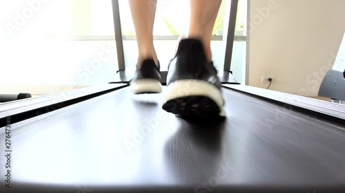 Fitness man legs running on treadmill and burn fat in the body in the gym, Healthy lifestyle and sport con