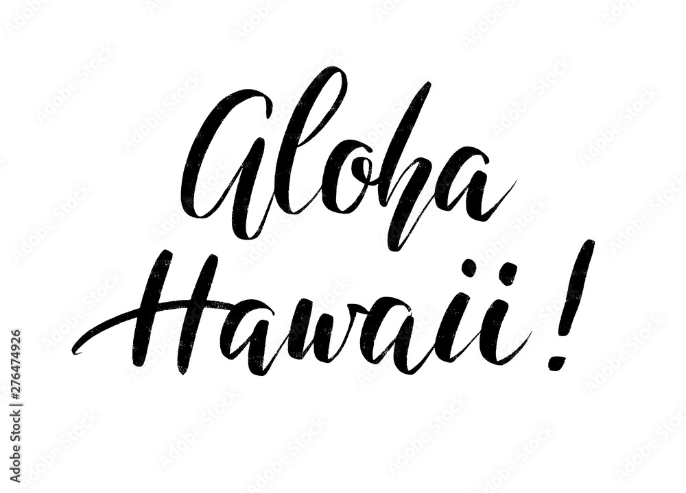 Vector hand drawn summer inscription Aloha, Hawaii. Vector hand drawn summer inscription Aloha, Hawaii.
