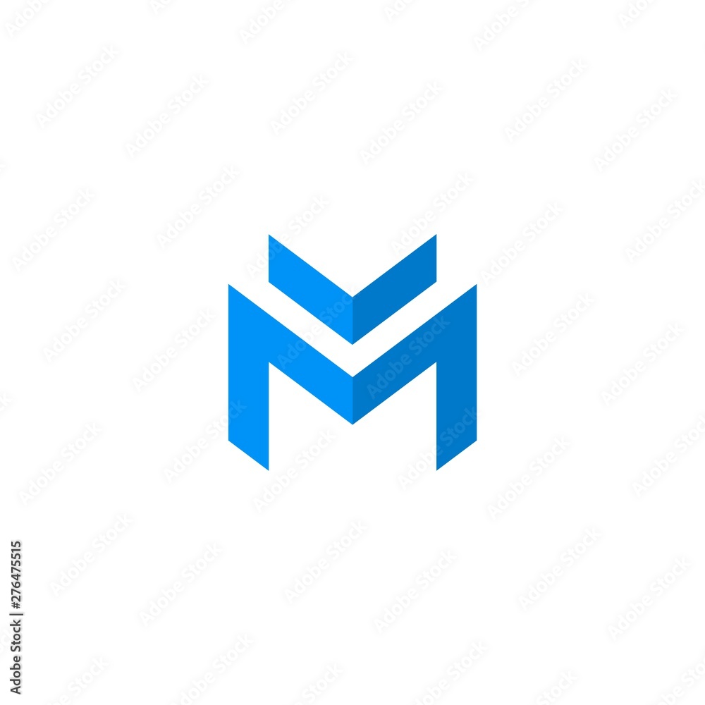 Simple Blue Abstract letter M logo icon template Simple Blue Abstract letter M logo icon template