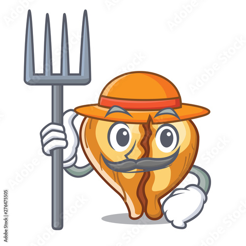 Farmer tortellini isolated with in the mascot