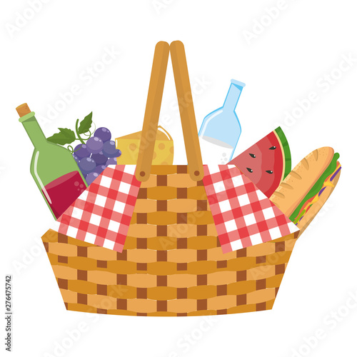 Isolated picnic basket design vector illustrator